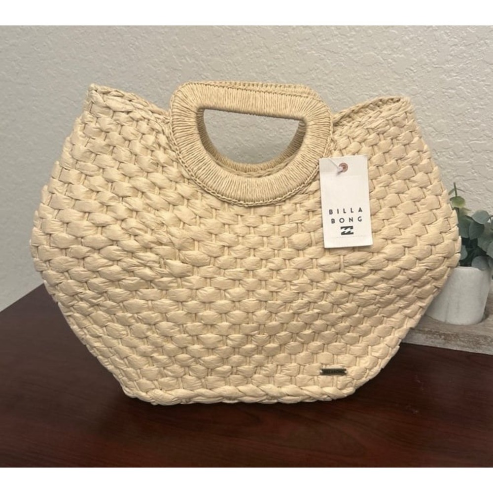 Billabong Straw Seaside Handle Bag NWT - Picture 2 of 5